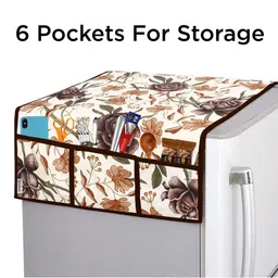 E-Retailer 2-Pcs Brown & Off White Printed Refrigerator Covers image 4