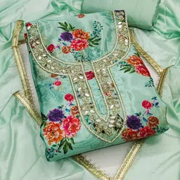 BlissFlair Art Silk Unstitched Dress Material image 2