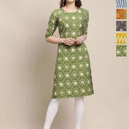 7Threads Women Pack Of 6 Ethnic Motifs Printed Daily Straight Kurtas-picture-30