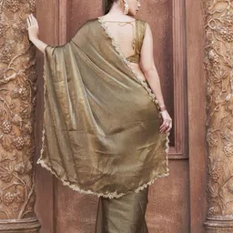 Tikhi Imli Solid With Embroidered Border Polyester Saree image 2