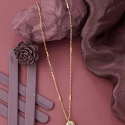 SZN Set Of 2 Gold-Plated Heart Shaped Enamelled Pendants With Chains-image-36