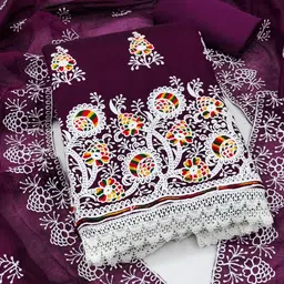 Panzora Embroidered Unstitched Dress Material-picture-30