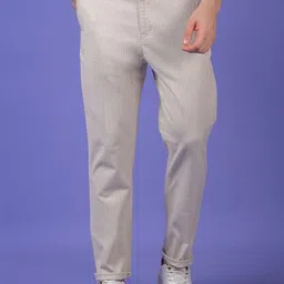 Crimsoune Club Men Smart Striped Regular Fit Chinos Trousers-image-18