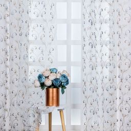Parda Online White & Brown Set of 2 Ethnic Motifs Sheer Long Door Curtain-picture-12