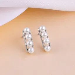 GIVA 925 Silver Rhodium-Plated Contemporary Pearls Studs-picture-34