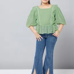 Stylo Bug Puff Sleeve Cinched Waist Top image 4