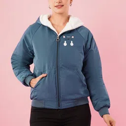 Deshi Girl Women Reversible Bomber Jacket-picture-16