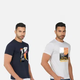 GLOBAL NOMAD Men 2 Printed Bio Finish Applique T-shirt image 3