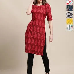 7Threads Women Pack Of 6 Ethnic Motifs Printed Daily Straight Kurtas-picture-14