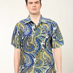 YASH GALLERY Men Spread Collar Ethnic Motifs Printed Casual Shirt-picture-21