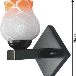 1ST TIME Pack of 4 Orange & White Glass Cylinder Shaped Wall Lamp image 5