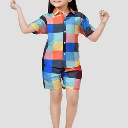 BAESD Girls Printed Pure Cotton Shirt with Shorts-image-99
