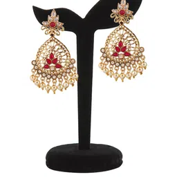 piah Triangular Gold-Plated Chandbalis Earrings image 3