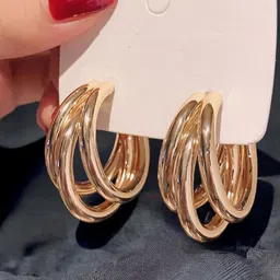 Celestique Contemporary Shaped Half Hoop Earrings image 3