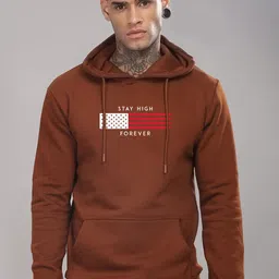 ADRO Men Printed Hooded Sweatshirt image 1