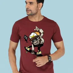 NOBLE HUSTLE Men Graphic Printed Round Neck Cotton T-shirt-picture-11