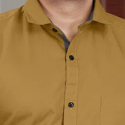 VeBNoR Men Standard Fit Solid Spread Collar Casual Shirt image 2