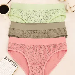 FiveFlag Pack of 3 Printed Mid-Rise Hipster Briefs-image-85