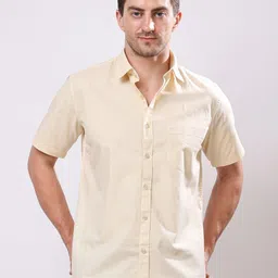Stylox Men Solid Spread Collar Cotton Casual Shirt-image-27