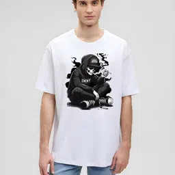 KAIDO Graphic Printed Round Neck Drop-Shoulder Sleeves Cotton Oversized T-shirt-picture-16