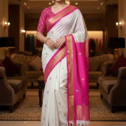 all about you Embellished Zari Pure Silk Handloom Kanjeevaram Saree-image-31