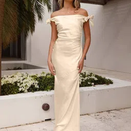 Outzidr Women Off-Shoulder Flutter Sleeve Maxi Dress-image-43