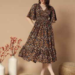 Krunal Raiyani Women Floral Printed Fit & Flare Maxi Dress-picture-23