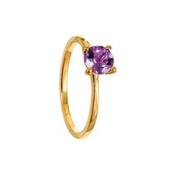GenZcomplex Gold-Plated Brass Amethyst Finger Ring-image-18