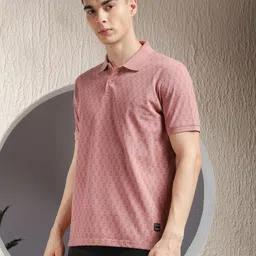 COBB Men Self Design Polo Collar Cotton T-shirt image 3