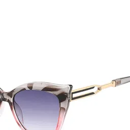 Secret Lives Unisex Grey Lens & Gold-Toned Square Sunglasses with image 4