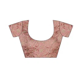 HERE&NOW Geometric Printed Embroidered Saree with Blouse Piece image 5