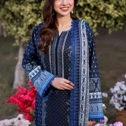 Aaghnya Women Ethnic Motifs Printed Regular Kurta with Trousers & With Dupatta image 3