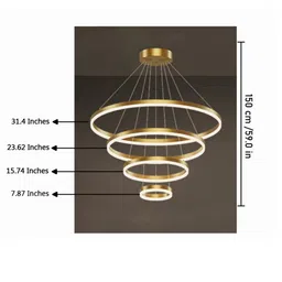smartway lighting Cherbourg LED Smart Voice Assist Chandelier (Gold) image 4