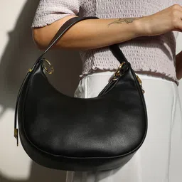 HAUTE SAUCE by Campus Sutra Leather Half Moon Hobo Bag-picture-16