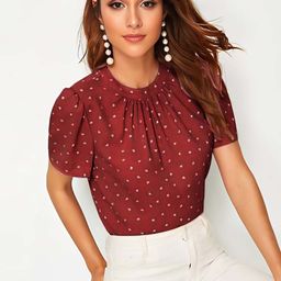 Stylecast X Slyck Conversational Printed Puff Sleeves Gathered Top-picture-5