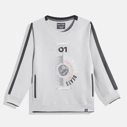 Monte Carlo Boys Grey Melange & Black Graphic Printed Sweatshirt-picture-21