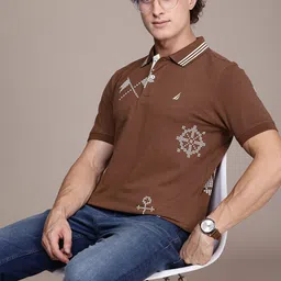 Nautica Nautical Printed Polo Collar T-shirt image 1