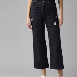 Roadster Women Flared High-Rise Mildly Distressed Stretchable Jeans-image-40