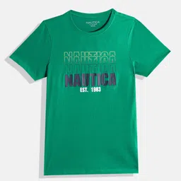 Nautica Boys Brand Logo Printed Pure Cotton T-shirt-picture-52