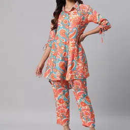 Readiprint Fashions Women Ethnic Motifs Printed Pure Silk Tunic with Trousers-picture-36