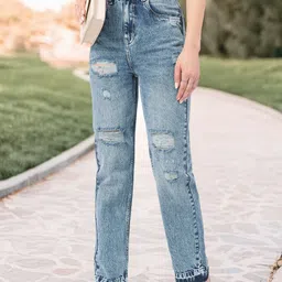 DressBerry Women Urban Threads Distressed Flared Jeans-image-24