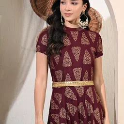 TOP 30 Women Ethnic Motifs Printed Cotton Ethnic Dress-picture-17