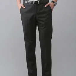 Park Avenue Men Checked Smart Slim Fit Formal Trousers-picture-24