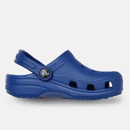 Crocs Unisex Kids Blue Solid Classic Clogs With Back Strap image 2