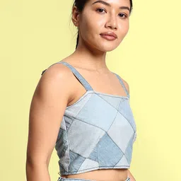 URA STREET Women Solid Shoulder Straps Pure Cotton Top image 4