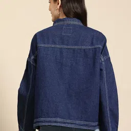 Mast & Harbour Women Pure Cotton Denim Jacket image 3