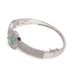 PANASH Silver-Plated Cubic Zirconia Stone Studded Kada Bracelet image 2