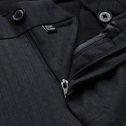 Louis Philippe Men Charcoal Grey Checked Slim Fit Formal Trousers image 2