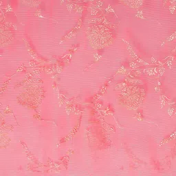 Mitera Pink Floral Pure Chiffon Saree image 4