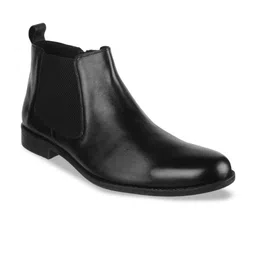 Mochi Men Leather Round Toe Ankle Boots image 2